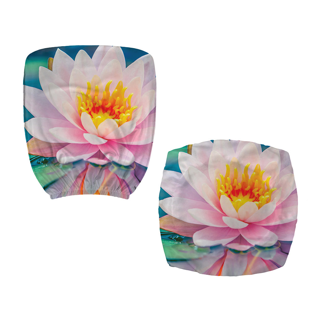 Pink Water Lily Print Office Chair Cover