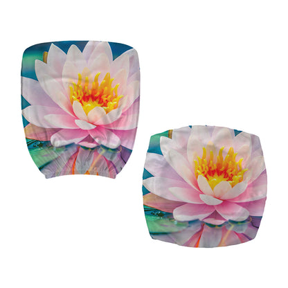 Pink Water Lily Print Office Chair Cover