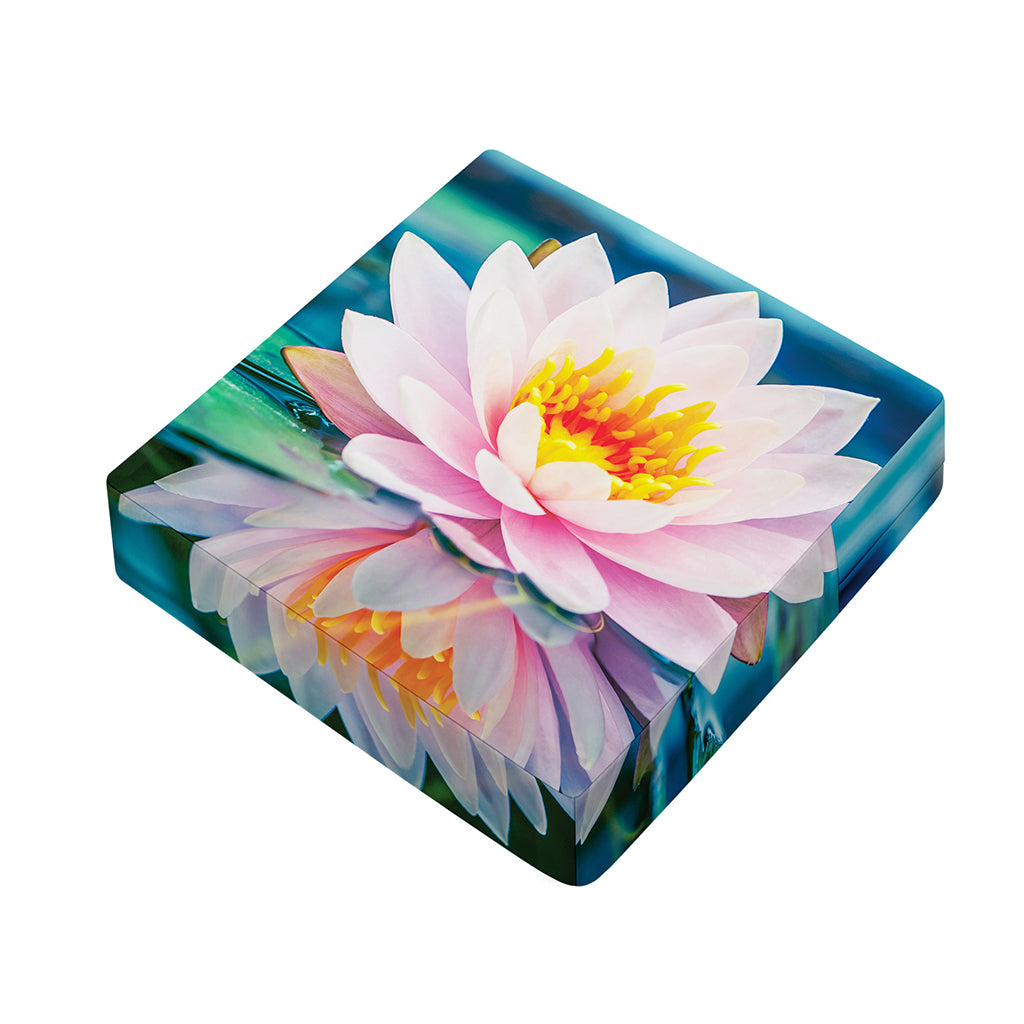 Pink Water Lily Print Outdoor Seat Cushion Cover