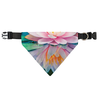 Pink Water Lily Print Over The Collar Dog Bandana