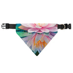 Pink Water Lily Print Over The Collar Dog Bandana