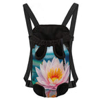 Pink Water Lily Print Pet Carrier Backpack