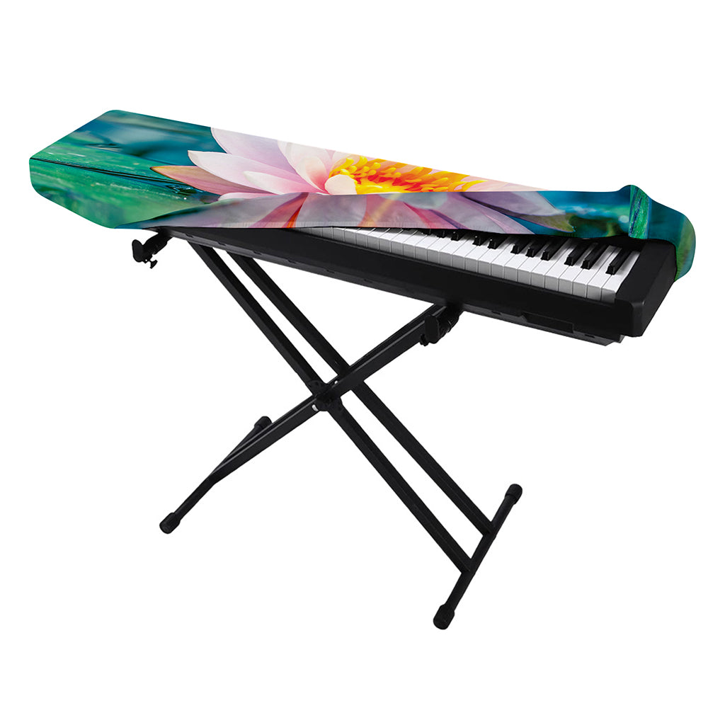 Pink Water Lily Print Piano Keyboard Cover
