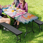 Pink Water Lily Print Picnic Table Cover