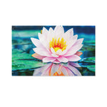 Pink Water Lily Print Polyester Flag
