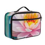 Pink Water Lily Print Portable Lunch Bag