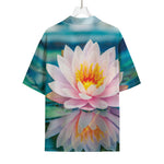Pink Water Lily Print Rayon Hawaiian Shirt