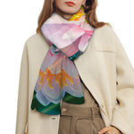 Pink Water Lily Print Scarf