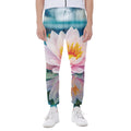 Pink Water Lily Print Joggers