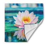 Pink Water Lily Print Silk Bandana