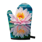 Pink Water Lily Print Single Oven Mitt