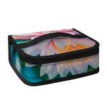 Pink Water Lily Print Small Lunch Bag