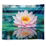 Pink Water Lily Print Tapestry