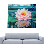 Pink Water Lily Print Tapestry