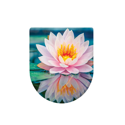 Pink Water Lily Print Toilet Lid Cover
