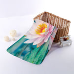 Pink Water Lily Print Towel