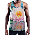 Pink Water Lily Print Training Tank Top