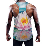 Pink Water Lily Print Training Tank Top