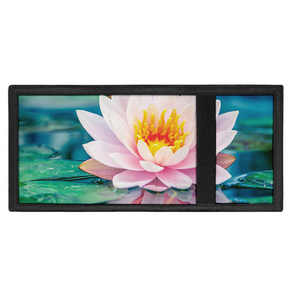 Pink Water Lily Print Trifold Wallet