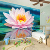 Pink Water Lily Print Wall Sticker