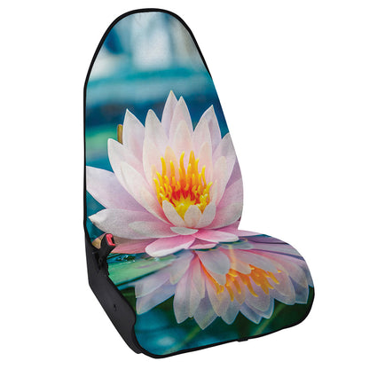 Pink Water Lily Print Waterproof Car Seat Cover