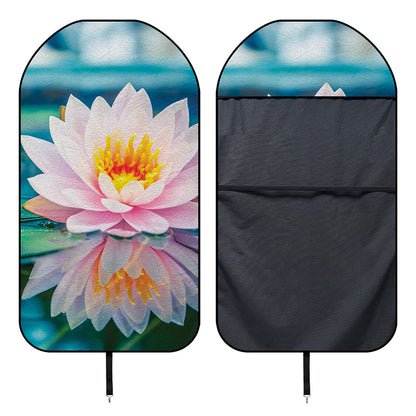 Pink Water Lily Print Waterproof Car Seat Cover