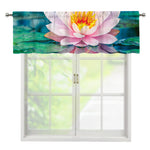 Pink Water Lily Print Window Valance