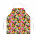 Pink Watercolor Pineapple Pattern Print Adjustable Apron