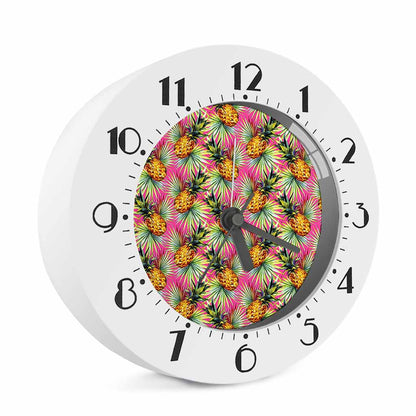 Pink Watercolor Pineapple Pattern Print Alarm Clock
