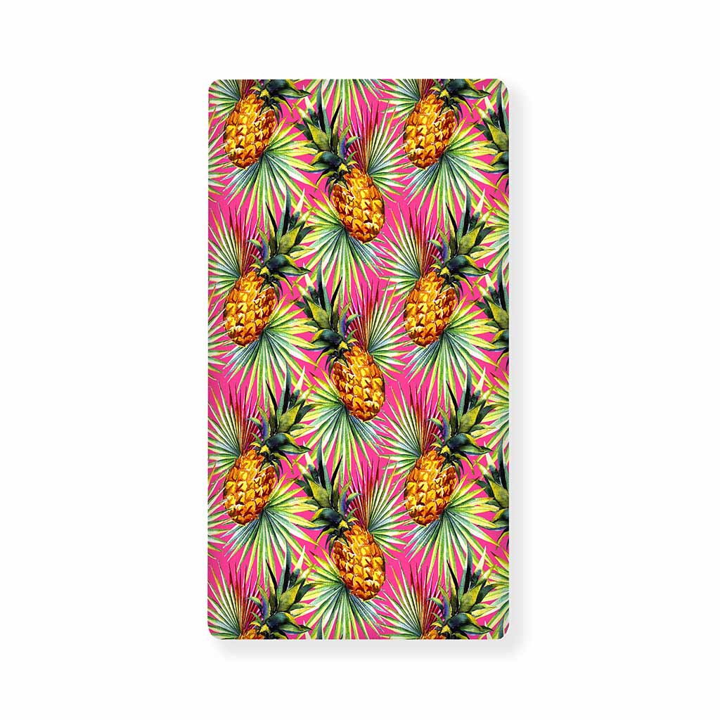 Pink Watercolor Pineapple Pattern Print Baby Crib Sheet