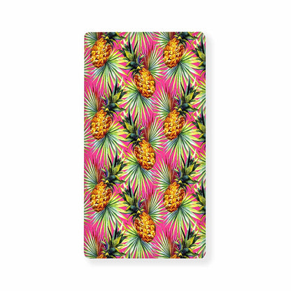 Pink Watercolor Pineapple Pattern Print Baby Crib Sheet