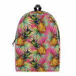 Pink Watercolor Pineapple Pattern Print Backpack