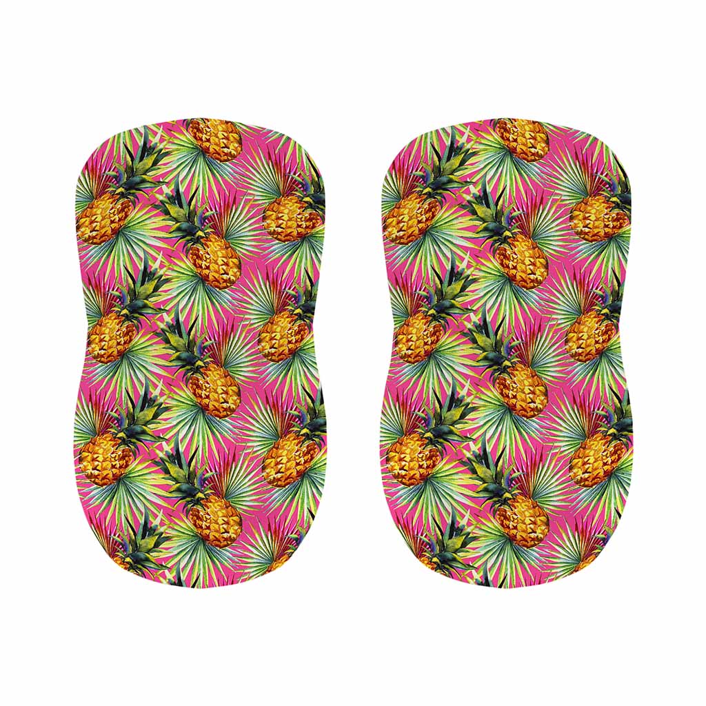Pink Watercolor Pineapple Pattern Print Bar Stool Covers