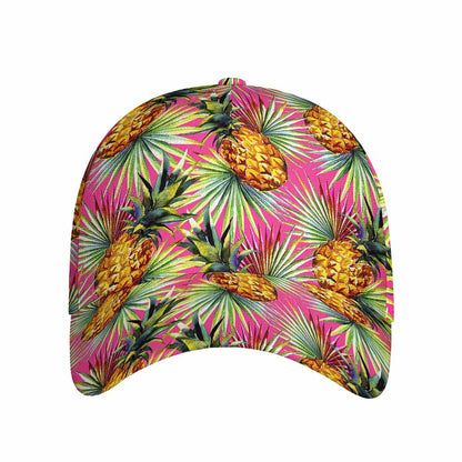 Pink Watercolor Pineapple Pattern Print Baseball Cap