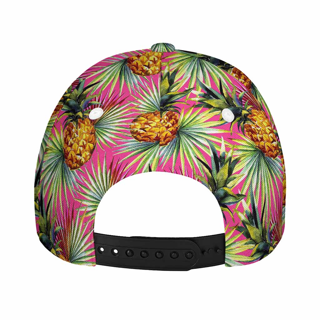 Pink Watercolor Pineapple Pattern Print Baseball Cap