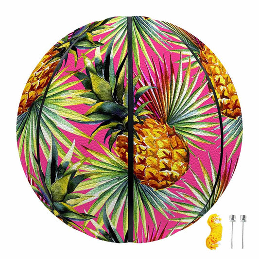 Pink Watercolor Pineapple Pattern Print Basketball