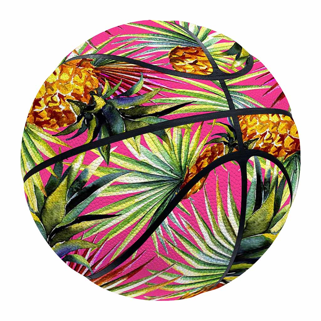 Pink Watercolor Pineapple Pattern Print Basketball