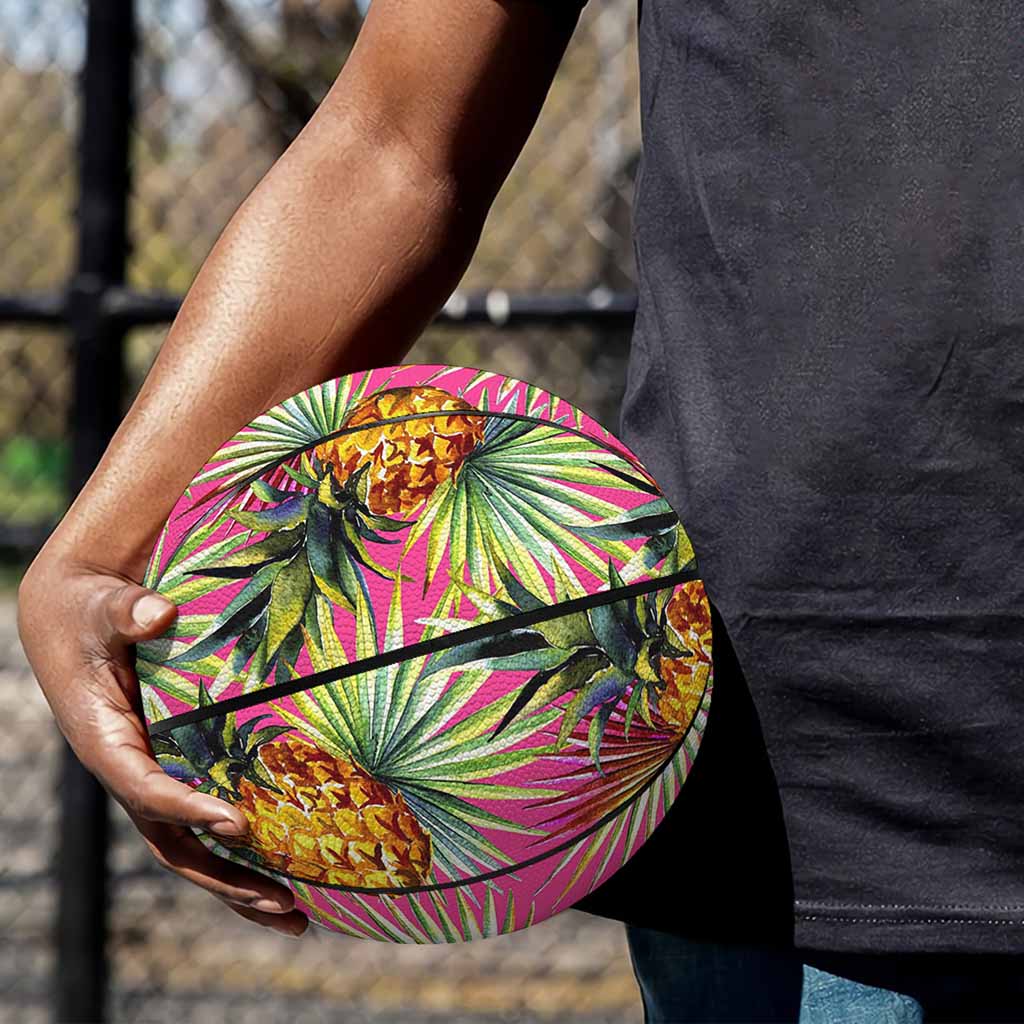 Pink Watercolor Pineapple Pattern Print Basketball