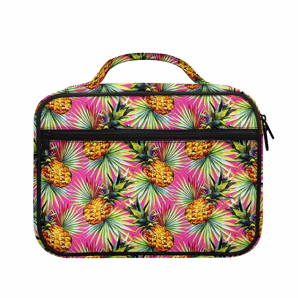 Pink Watercolor Pineapple Pattern Print Briefcase Bible Bag