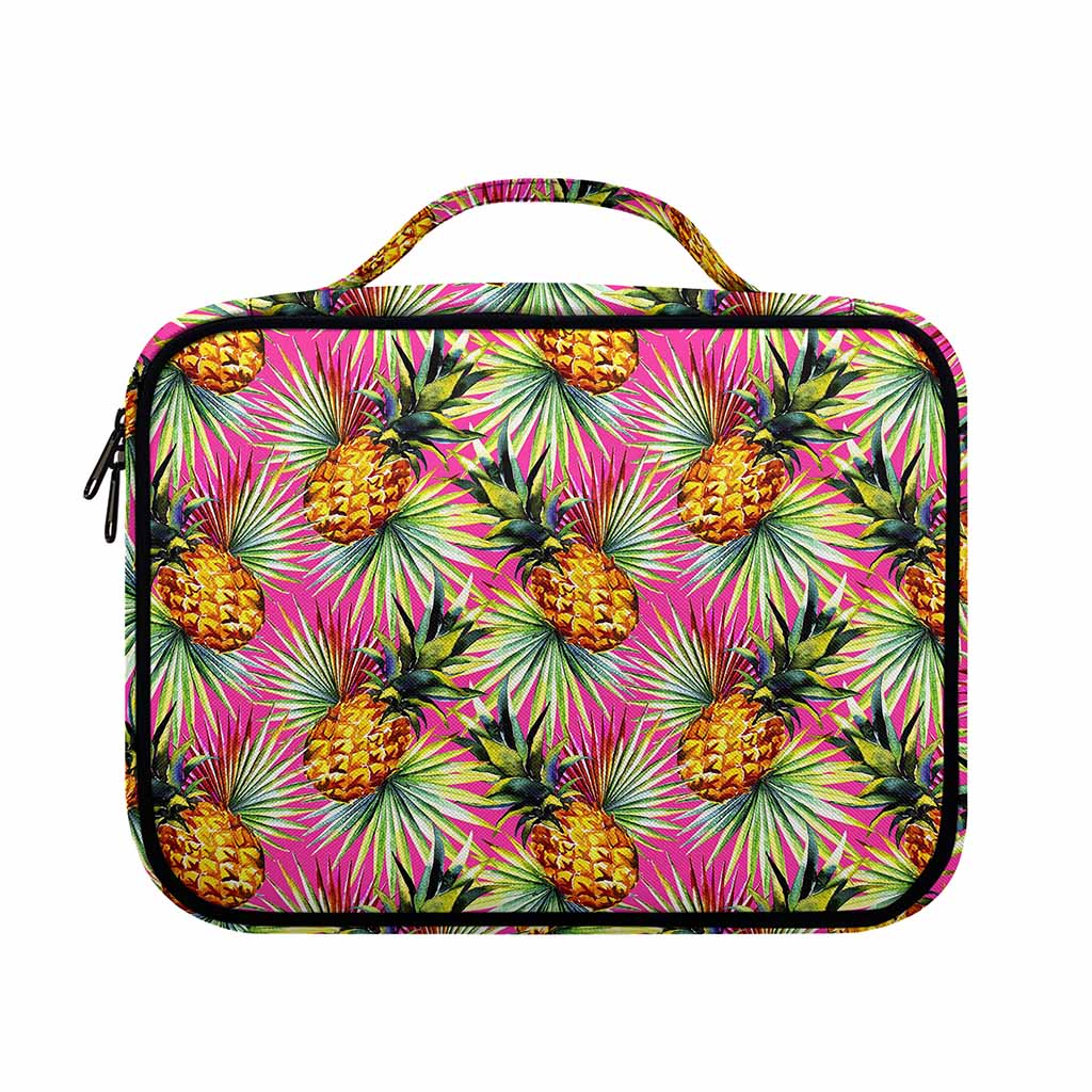 Pink Watercolor Pineapple Pattern Print Briefcase Bible Bag
