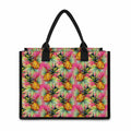 Pink Watercolor Pineapple Pattern Print Canvas Tote Bag