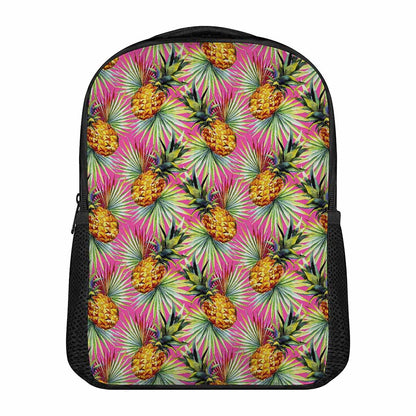 Pink Watercolor Pineapple Pattern Print Casual Backpack