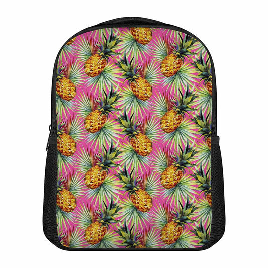 Pink Watercolor Pineapple Pattern Print Casual Backpack