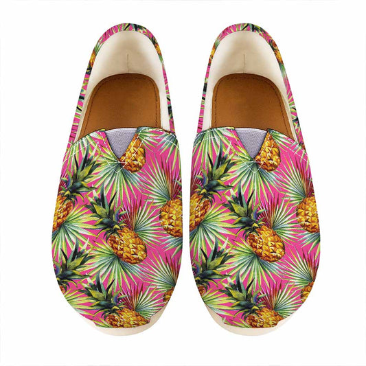 Pink Watercolor Pineapple Pattern Print Casual Shoes