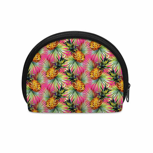 Pink Watercolor Pineapple Pattern Print Coin Purse