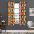 Pink Watercolor Pineapple Pattern Print Grommet Curtain Panels
