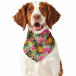Pink Watercolor Pineapple Pattern Print Dog Bandana