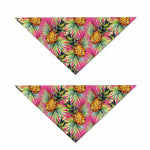Pink Watercolor Pineapple Pattern Print Dog Bandana