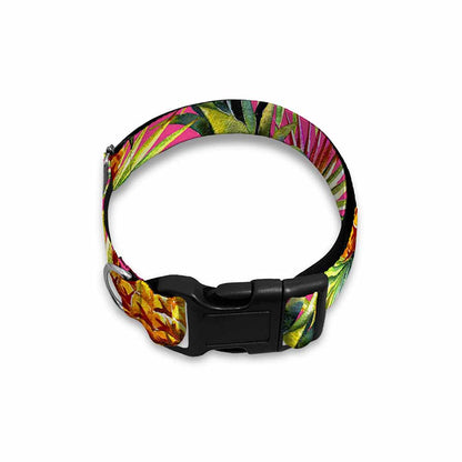 Pink Watercolor Pineapple Pattern Print Dog Collar