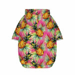 Pink Watercolor Pineapple Pattern Print Dog Zip Up Hoodie